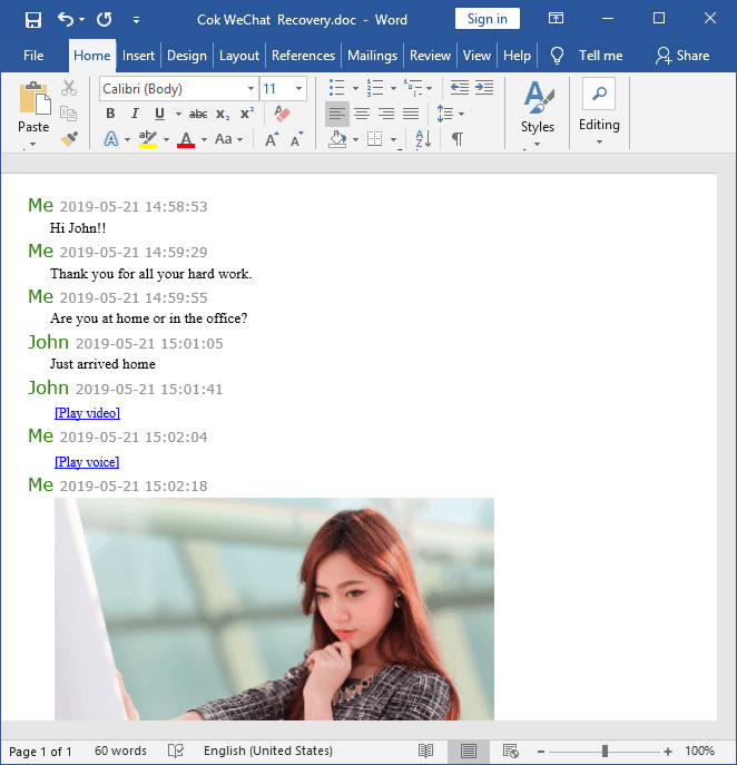 How to Save iPhone WeChat Messages to Word Document